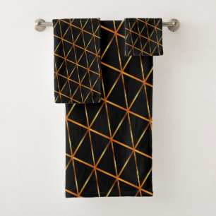 Yellow Pattern Bath Towel Set