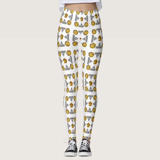 Yellow Pattern Leggings (Front)