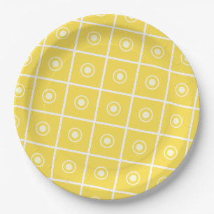 Yellow pattern Paper plates