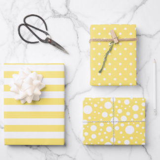 Yellow Patterns Wrapping Paper Sheet Set