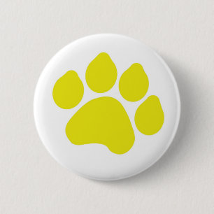 Yellow Paw Print Button