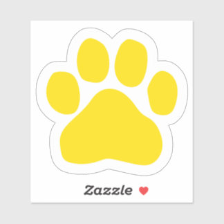 Yellow Paw Print Sticker