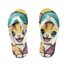 Yellow Paws Prints Flip Flops