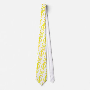 Yellow Peace Sign Tie