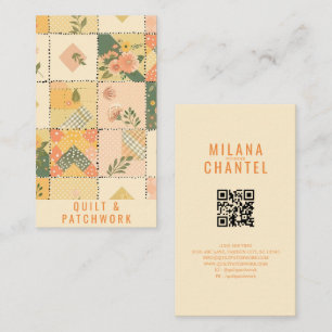 Yellow Peach Quilt Patchwork Handmade Clothing  Business Card