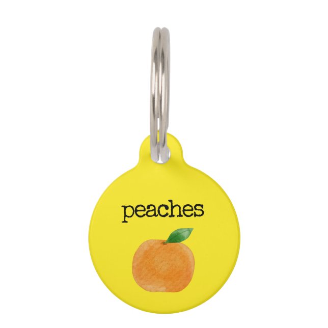 Yellow Peaches Pet Tag (Front)