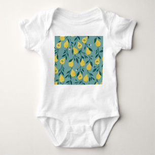 Yellow Pear Fruit: Vintage Background Baby Bodysuit