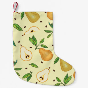 Yellow Pear Fruits: Vintage Illustration. Small Christmas Stocking