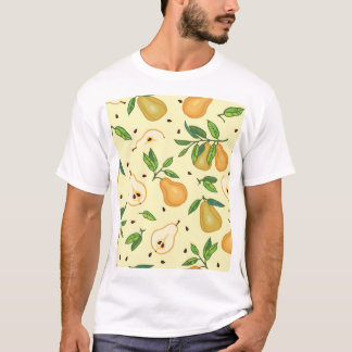 Yellow Pear Fruits: Vintage Illustration. T-Shirt