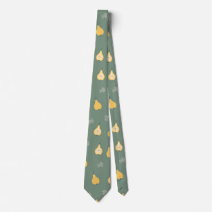 Yellow Pear Seamless Pattern Tie