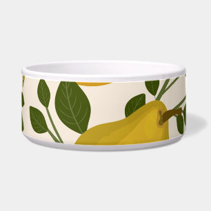Yellow Pears Leaves White Background