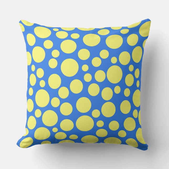 Yellow peas on a sky blue background cushion (Front)