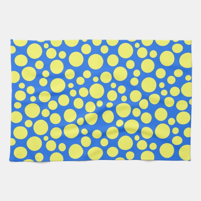Yellow peas on a sky blue background tea towel (Horizontal)