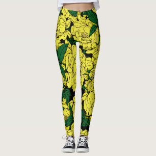 Yellow Peonies Leggings