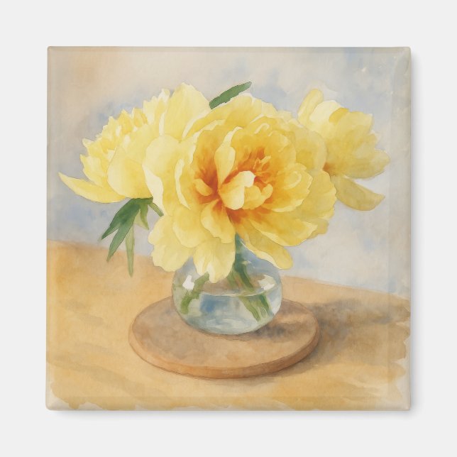 Yellow Peonies - Magnet (Front)