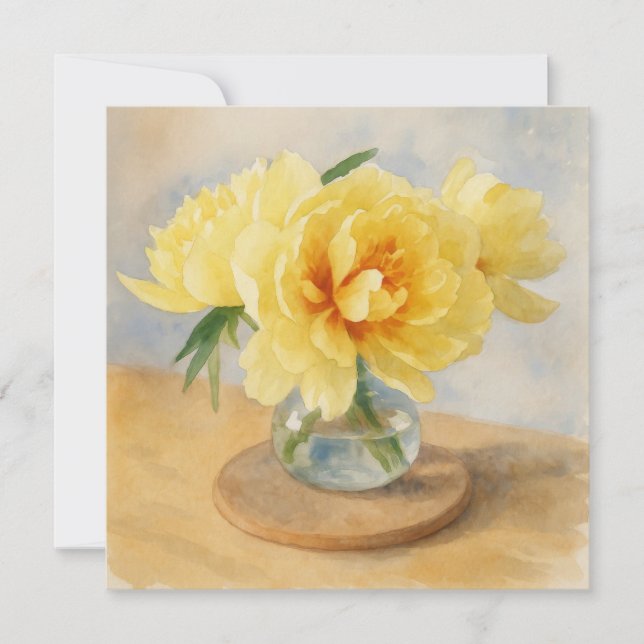 Yellow Peonies - Note Cards (Front)