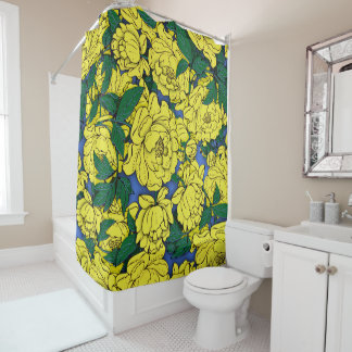Yellow Peonies Shower Curtain