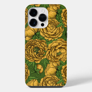 Yellow peony bouquet iPhone 14 pro max case