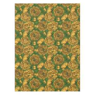 Yellow peony bouquet tablecloth