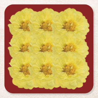 Yellow Peony coaster 黄色い牡丹のコースター