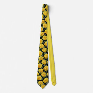 Yellow Peony Floral Pattern Tie