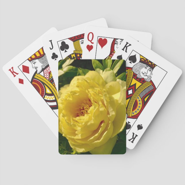 Yellow Peony Playing Cards (Back)
