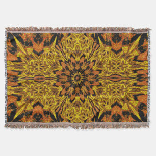 Yellow Peony Throw Blanket