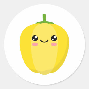 Yellow pepper classic round sticker
