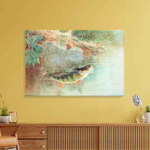 Yellow Perch by S.A. Kilbourne, Vintage Fish Canvas Print