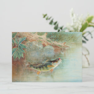 Yellow Perch by S.A. Kilbourne, Vintage Fish Invitation