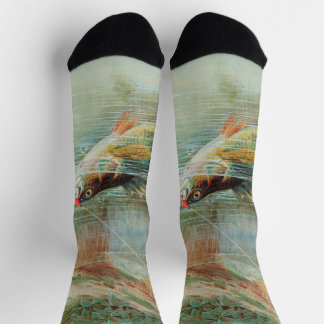 Yellow Perch by S.A. Kilbourne, Vintage Fish Socks