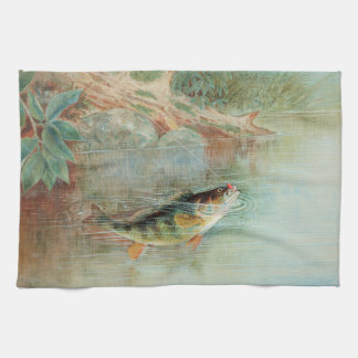 Yellow Perch by S.A. Kilbourne, Vintage Fish Tea Towel