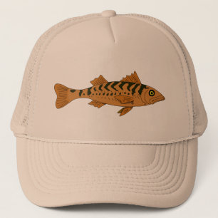 Yellow perch hat. trucker hat