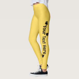 Yellow Personalised Butterfly Name Leggings
