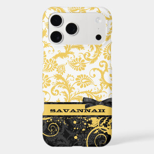 Yellow Personalised Damask iPhone