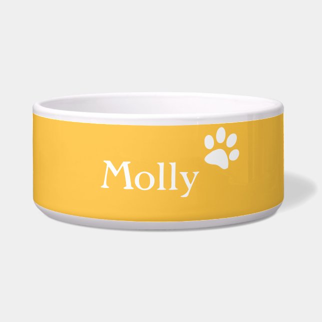 Yellow  | Personalised Dog Dish (Front)