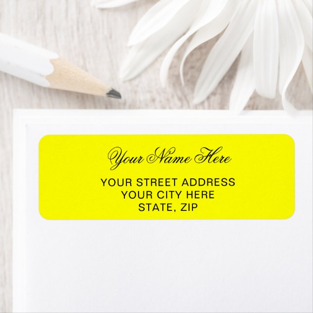 Yellow Personalised Return Address Mailing Labels (Insitu)