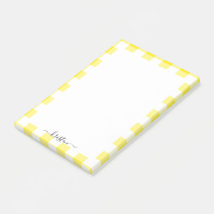 Yellow Personalised Script Name Post-it Notes