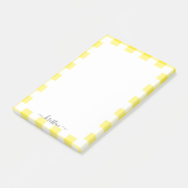 Yellow Personalised Script Name Post-it Notes (Angled)