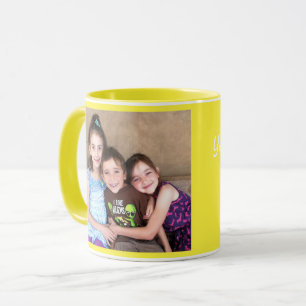Yellow Personalize PHOTO TEMPLATE Gift Coffee Mug