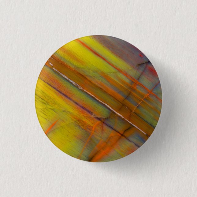 Yellow Petrified Wood 3 Cm Round Badge (Front)