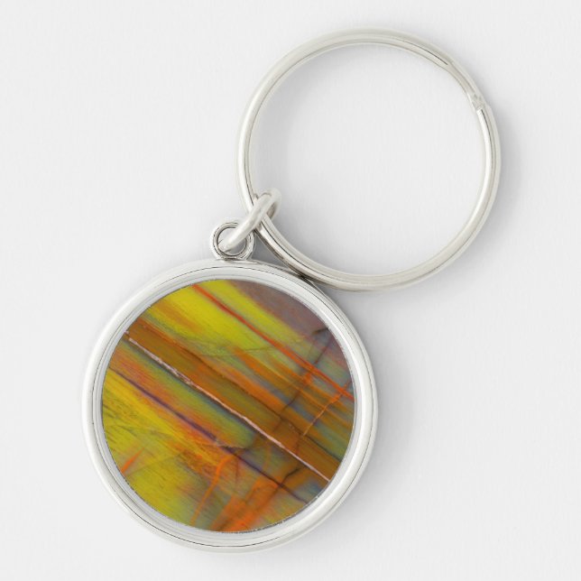 Yellow Petrified Wood Key Ring (Front)