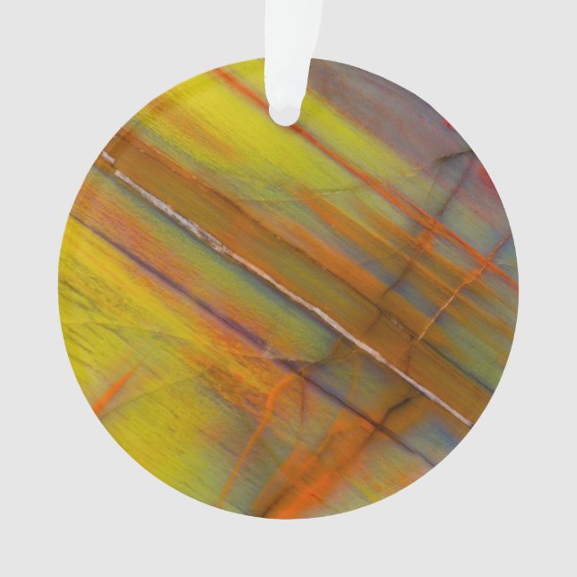 Yellow Petrified Wood Ornament (Front)