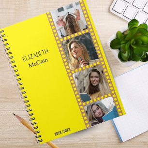 Yellow Photo Booth - Trendy Modern Personalised  Notebook