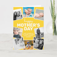 Yellow Photo Collage Mother's Day Card