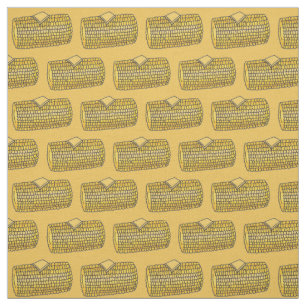 Yellow Picnic Grilled Corn on Cob Corncob Fabric