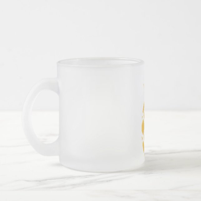 Yellow Pineapple Durable Classic Occasions Frosted Glass Coffee Mug (Left)