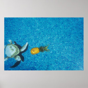 Yellow pineapple fruit poster