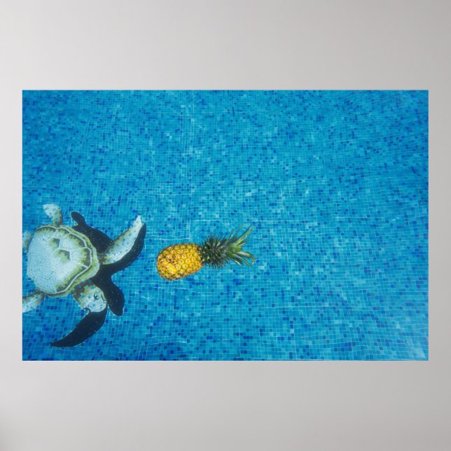 Yellow pineapple fruit poster (Front)