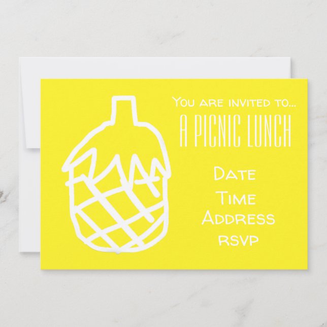 Yellow pineapple fruit Summer picnic lunch party Invitation (Front)
